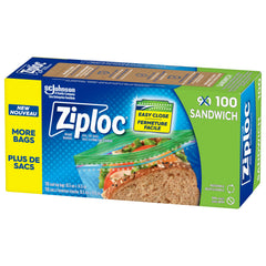 Ziploc Sandwich Bags for On-the-Go Freshness, Grip 'n Seal Technology for Easier Grip, Open and Close, 90 Count