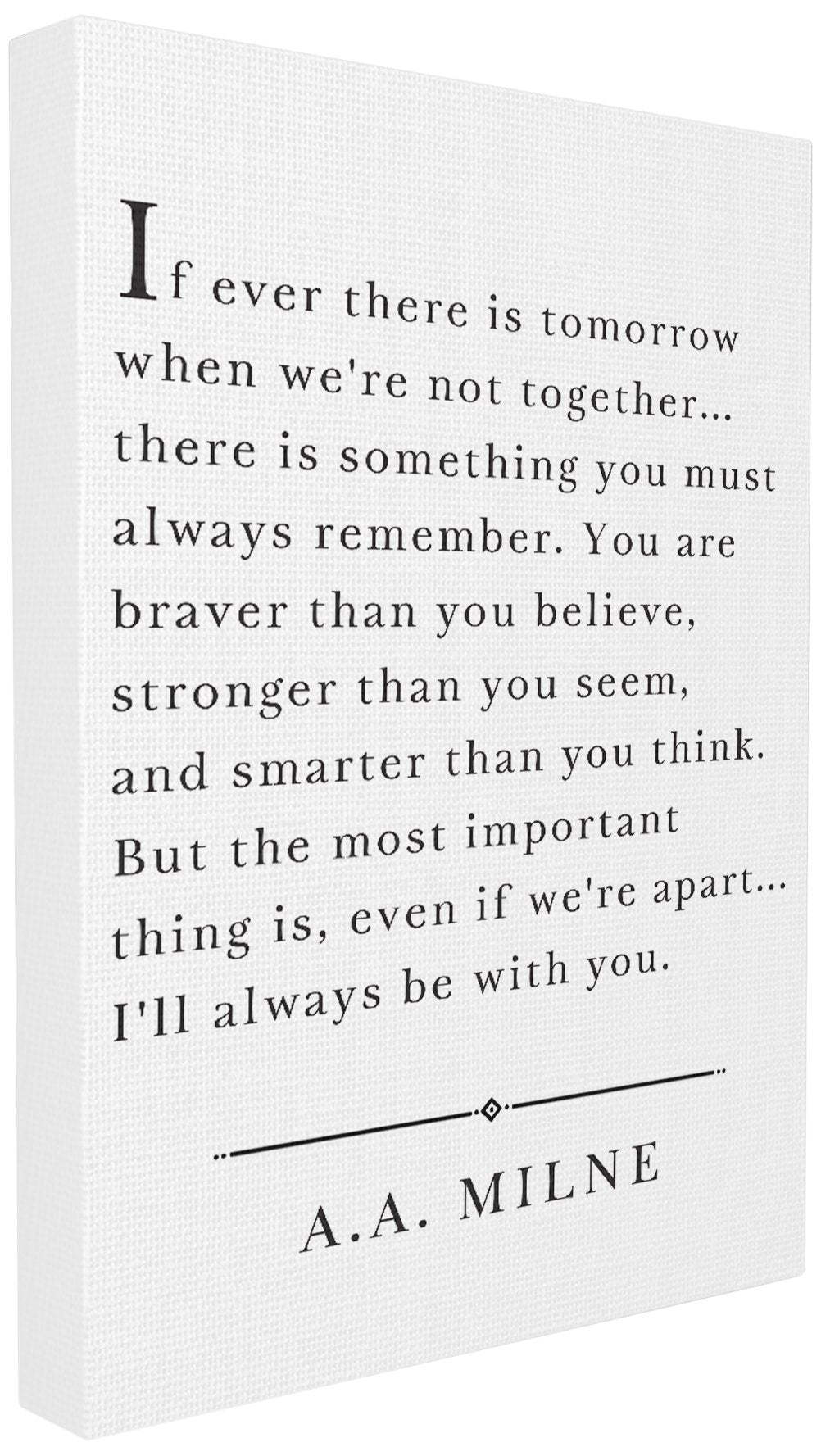 Stupell Industries I'll Always Be With You A.A. Milne Stretched Canvas Wall Art, Proudly Made in USA