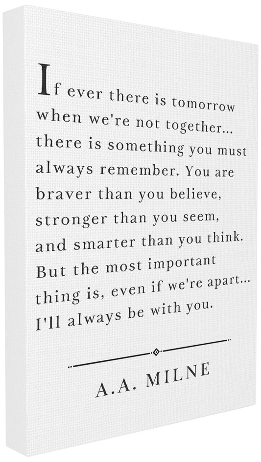 Stupell Industries I'll Always Be With You A.A. Milne Stretched Canvas Wall Art, Proudly Made in USA