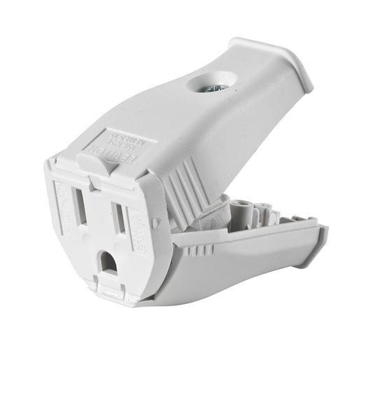 Leviton Grounding Cord Outlet, 3W102-HWH, White