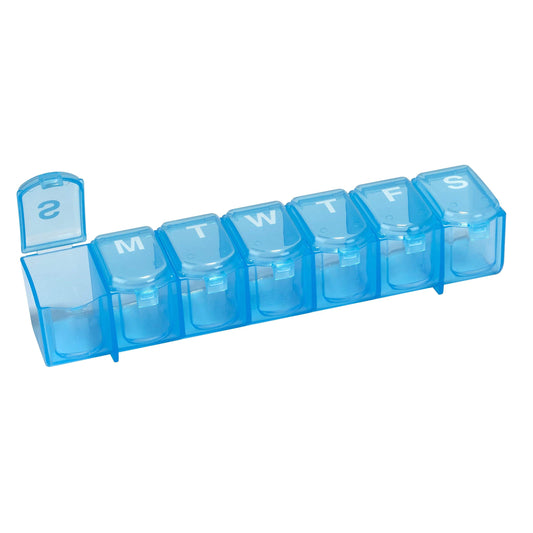 Ezy Dose Weekly (7-Day) Push N' Pop Pill Planner (Large)│ Organize Pills and Vitamins│ Easy to Open, Color may vary