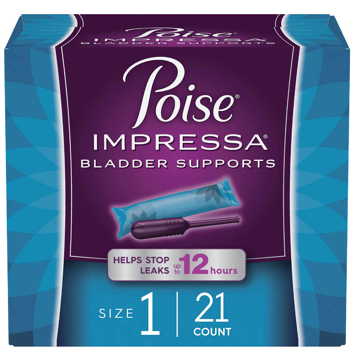 Poise Impressa Incontinence Bladder Supports for Bladder Control, Size 1, 21 Count