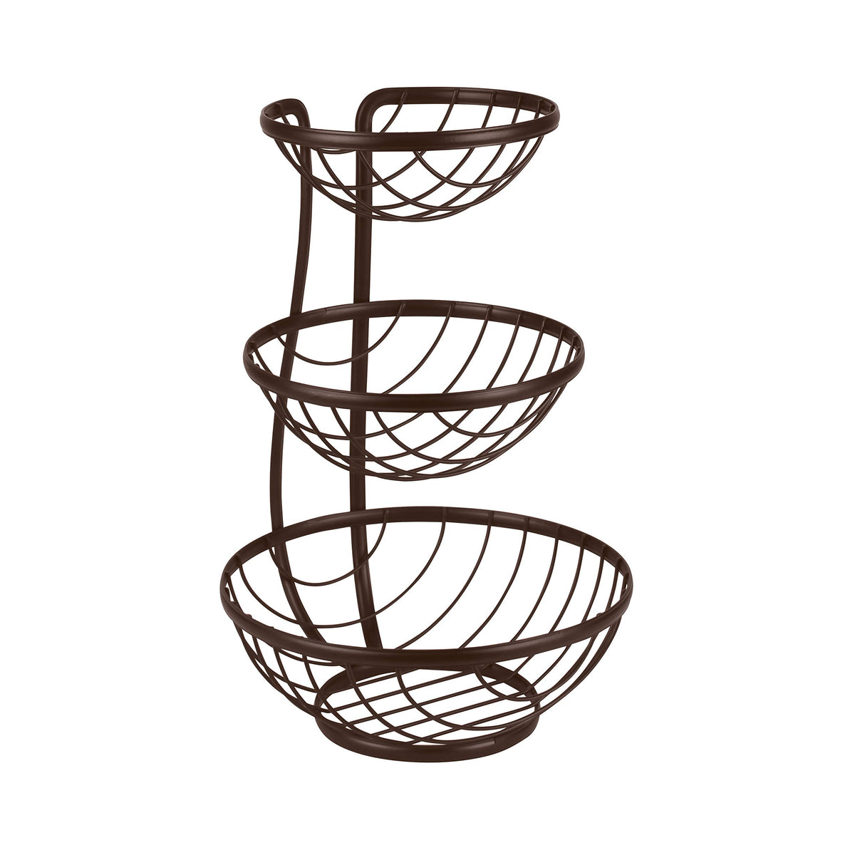 Spectrum Diversified A57024 Kitchen Countertop Organizer 3 Tier Server Tray Stand Fruit Basket Display One Bronze