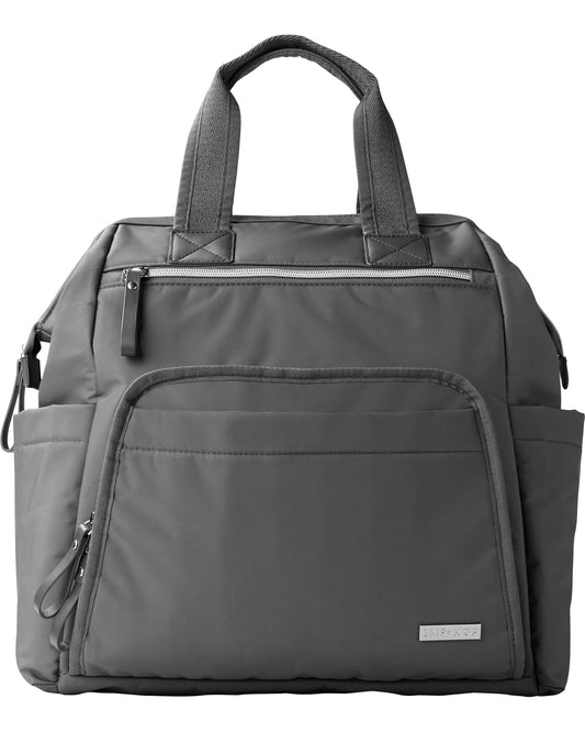 Skip Hop Diaper Bag Backpack: Mainframe Large Capacity Wide Open Structure with Changing Pad & Stroller Attachement, Charcoal