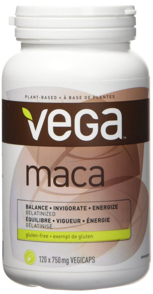 Vega Maca Vegicaps (120 Count) - Gelatinized, Non GMO