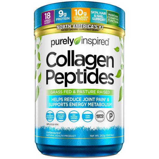 Purely Inspired Collagen Peptides Powder for Women & Men (Unflavoured) - Paleo & Keto-Friendly Supplement for Healthy Skin & Hair - Grass-Fed & Pasture Raised - 282g, 28 Servings (Pack of 1)