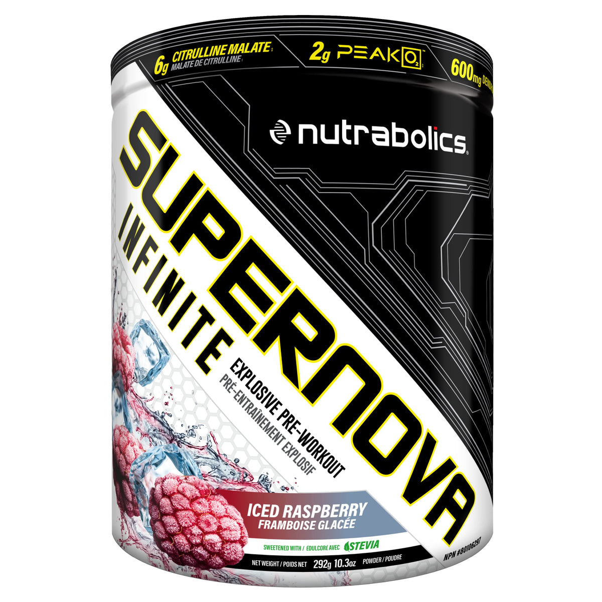 Nutrabolics Supernova Infinite Iced Raspberry pre-workout 20 serv, 292 gram