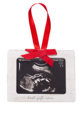 Pearhead Sonogram Picture Ornament, Baby Ornament, Gift for Expecting Parents, Ultrasound Photo Frame, Holiday Pregnancy Announcement Gift, Rustic Christmas