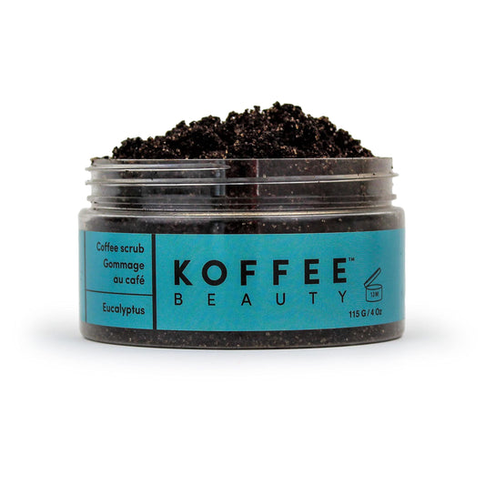 Koffee Beauty Eucalyptus Coffee Scrub - Exfoliating Body And Face Scrub - Polish, Smooth Skin with Ease - Invigorate Senses with Eucalyptus Fragrance Formula - Natural Treatment for Cellulite - 115 g