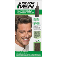 Just For Men Shampoo-In Color, Hair Color for Men with Keratin and Vitamin E for Stronger Hair - Medium-Dark Brown, H-40, Pack of 1