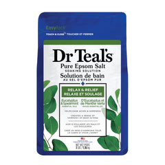 Dr Teal’s Salt Soak with Pure Epsom Salt, Relax & Relief with Eucalyptus & Spearmint, 3 lbs (Packaging May Vary)