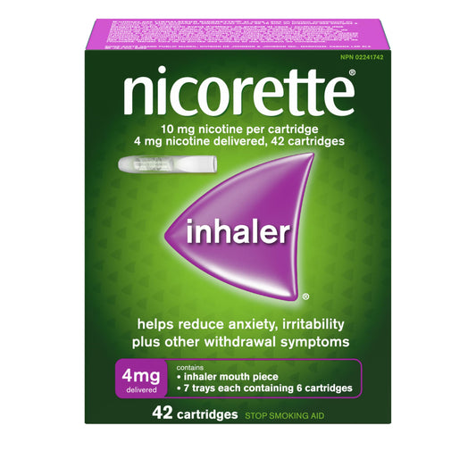 Nicorette Nicotine Inhaler, 4mg Delivered, 42 Cartridges, Quit Smoking Aid and Smoking Cessation Aid