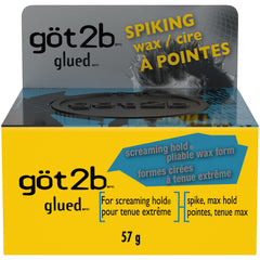 Got2b Glued Spiking Wax, 57g, Screaming High Hold, For Short to Medium Length Hair, Add Shine