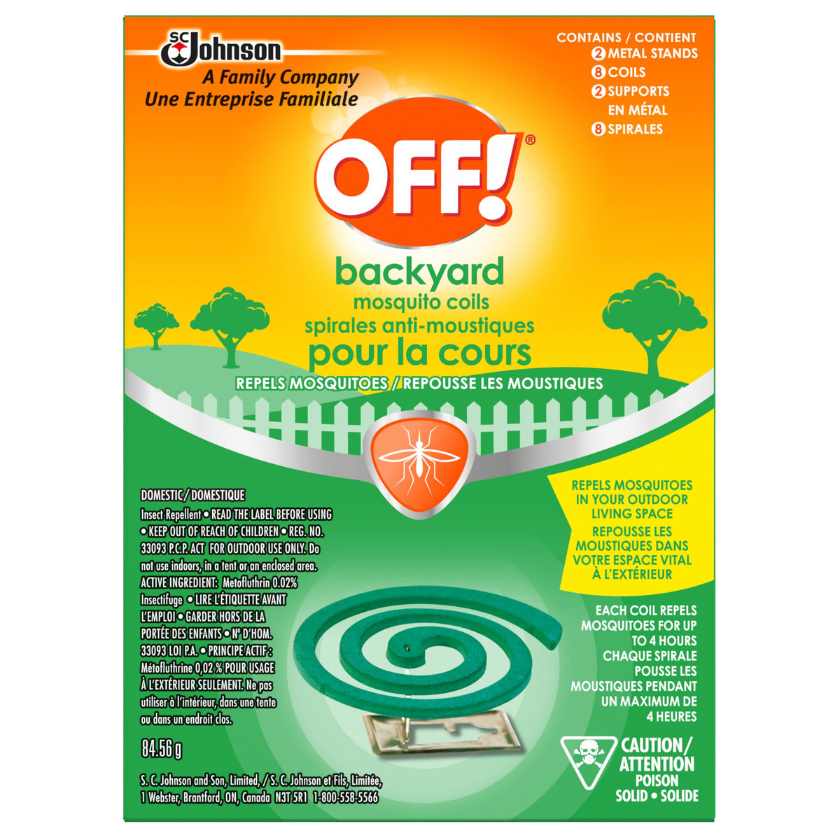 OFF! Backyard Mosquito Repellent Coils, Ideal Camping and Outdoors Essentials, Up to 4 Hours of Protection, 2 Metal Stands and 8 Coils