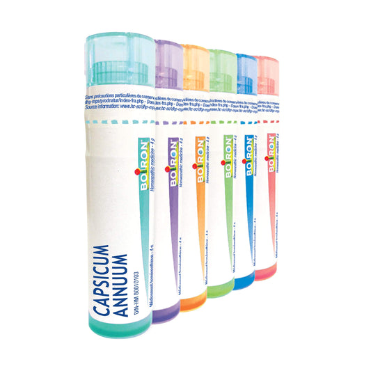 Boiron Capsicum annum 6ch,Homeopathic medicine. Each tube contains 4 g (approximately 80 pellets)