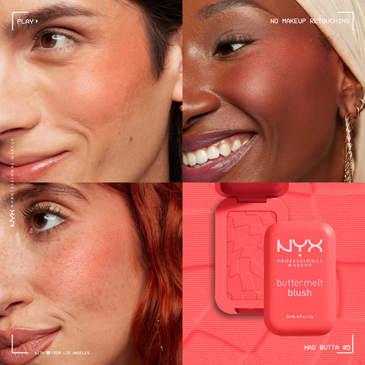 NYX Professional Makeup Buttermelt Blush, Buttery Soft Powder Blush, Up to 12 H Wear, Fade & Transfer Resistant, With Mango, Almond & Shea Butters, Shade: Had Butta