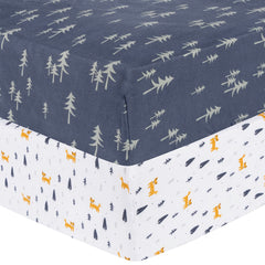 Pine Fox 2-Pack Microfiber Fitted Crib Sheet Set by Sammy & Lou®