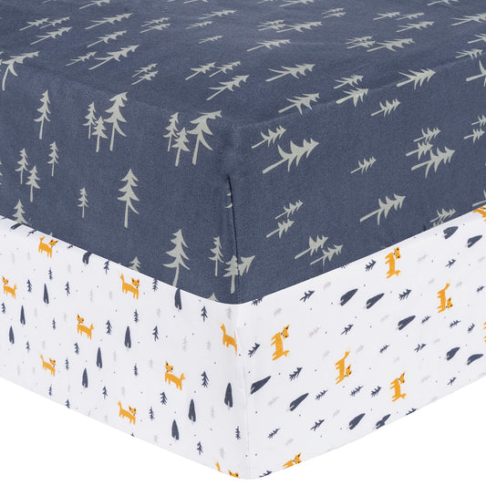 Pine Fox 2-Pack Microfiber Fitted Crib Sheet Set by Sammy & Lou®