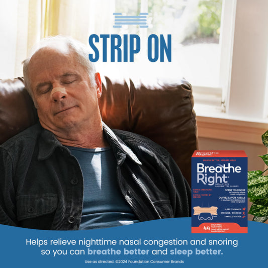 Breathe Right Extra Strength Nasal Strips, Tan, 44 count