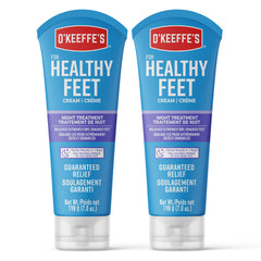O'Keeffe's Healthy Feet Night Treatment Foot Cream, Restorative Lotion Works While You Sleep, Deep Conditioning Oils, Two 7oz/198g Tubes, (Pack of 2), 107610