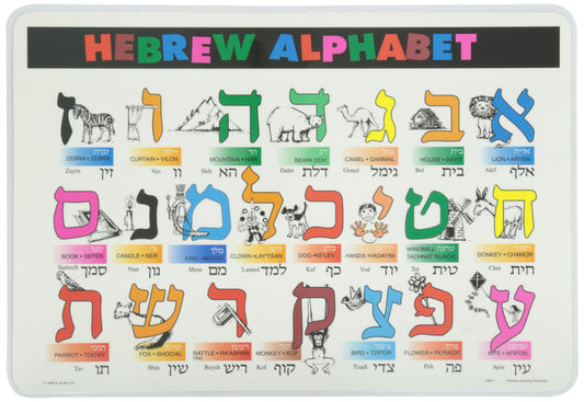 PAINLESS LEARNING PLACEMATS-Hebrew Alphabet-Placemat