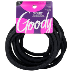 GOODY Ouchless Xtra Long Extra Thick Elastics, 10Ct, Black