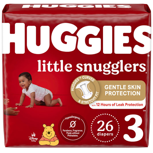 Huggies Little Snugglers Baby Diapers, Size 3 (16-28 lb.), 26 Ct, Jumbo Pack (Packaging May Vary)