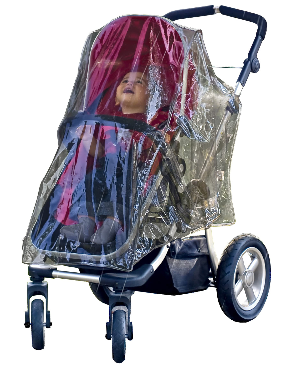 Jolly Jumper Single Stroller WeatherShield - Clear Rain Cover with Air Vents & Light UV Tint - Universal Fit Baby Stroller Accessory for Outdoor Use