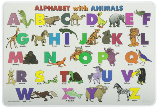 Painless Learning PLACEMATS-Alphabet with Animals-Placemat