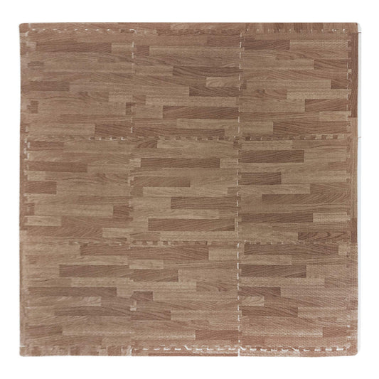 Tadpoles Playmat Set 9-Piece Wood Grain, Dark Brown