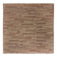 Tadpoles Playmat Set 9-Piece Wood Grain, Dark Brown