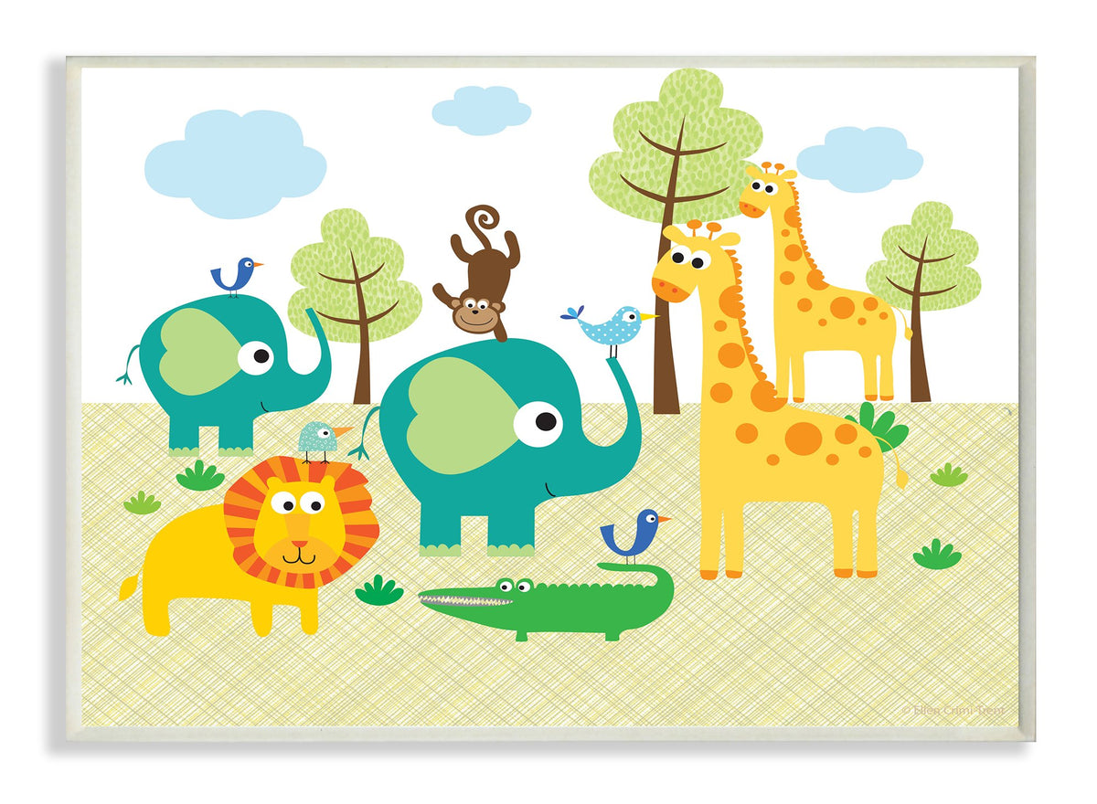 The Kids Room by Stupell Jungle Animal rectangle Wall Plaque