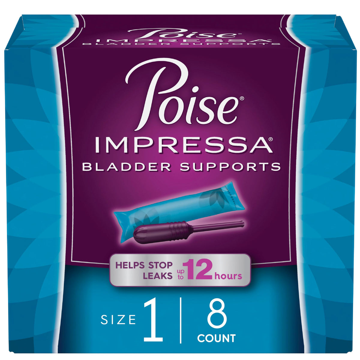 Poise Impressa Incontinence Bladder Supports for Bladder Control, Size 1, 8 Count