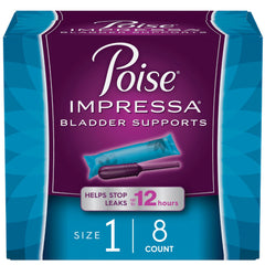Poise Impressa Incontinence Bladder Supports for Bladder Control, Size 1, 8 Count