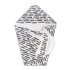 Tiny Twinkle Kaffle Hooded Towel Set for Infants and Babies - Ultra Soft, Super Absorbent, Thick and Plush (Ink Strokes)