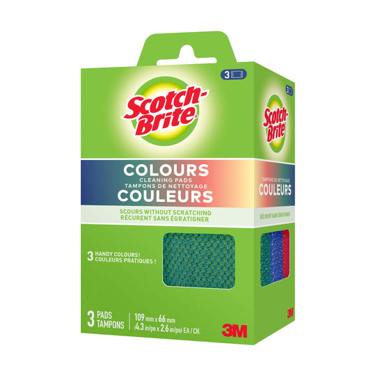 Scotch-Brite Colours All Purpose Cleaning Pads, 3 Pack, Kitchen and household scrubber 3 count