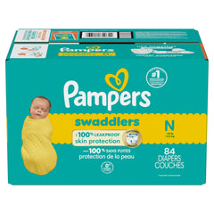 Pampers Swaddlers Diapers, Size 0 (up to 10 lbs), 84 Count, Absorbent, Keeps Baby Dry and Comfortable, Skin Safe Disposable Baby Diaper