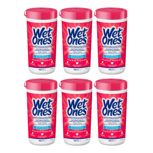 Wet Ones Antibacterial Wipes 40 Count (Value Pack of 6)