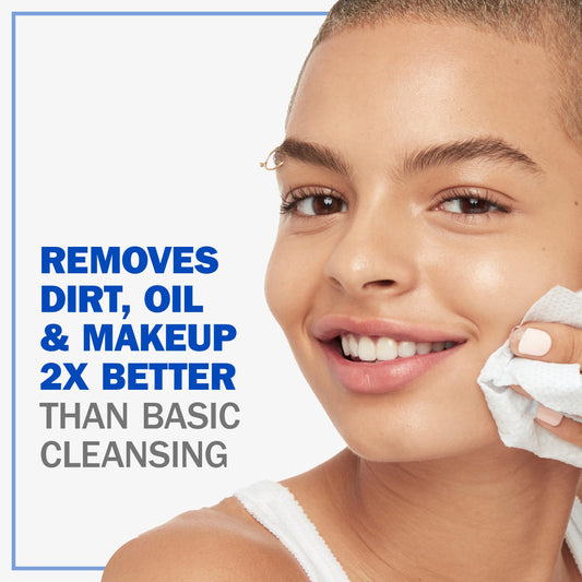 Olay Daily Facials, Deeply Purifying Clean, 5 in 1 Cleansing Wipes with Power of a Makeup Remover, Scrub, Toner, Mask and Cleanser, 66 Count