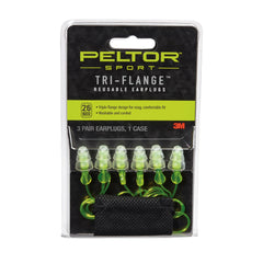 Peltor Sport Tri-Flange Corded Reusable Earplugs, 3-Pair Per Pack