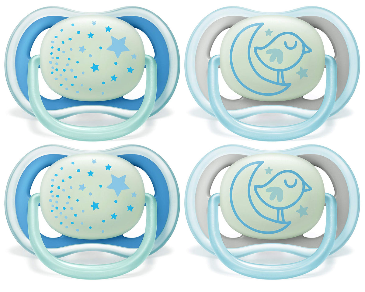 Philips Avent Ultra Air Nighttime Pacifier 6-18m, blue, 4 pack, SCF376/43