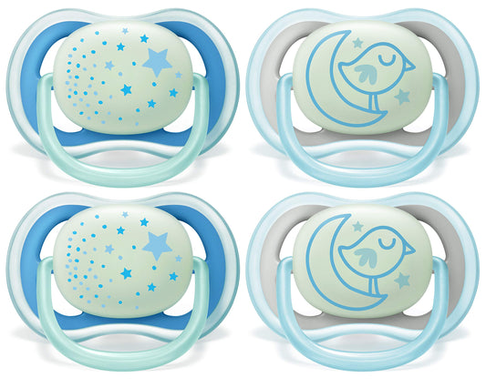 Philips Avent Ultra Air Nighttime Pacifier 6-18m, blue, 4 pack, SCF376/43