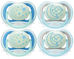 Philips Avent Ultra Air Nighttime Pacifier 6-18m, blue, 4 pack, SCF376/43