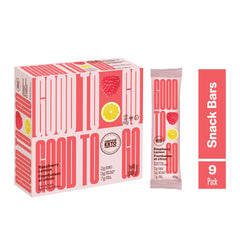 GOODTO GO Raspberry Lemon Soft Baked Bars, Net Weight/Bar 1.41 oz. Caddies. Each caddy carries 9 snack bars; this Delicious Snacks Contain Organic Ingredients, Keto Certified Non-GMO Project Verified, Gluten Free Ingredients, Peanut Free, Vegan, Kosher