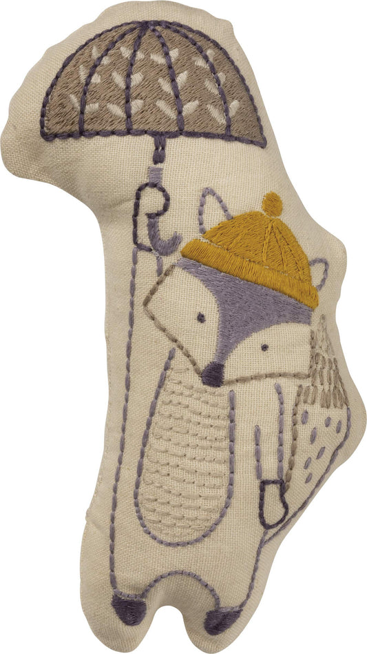 Primitives by Kathy 103533 Embroidered Softie Shaped Nursery Pillow, Small, Fox