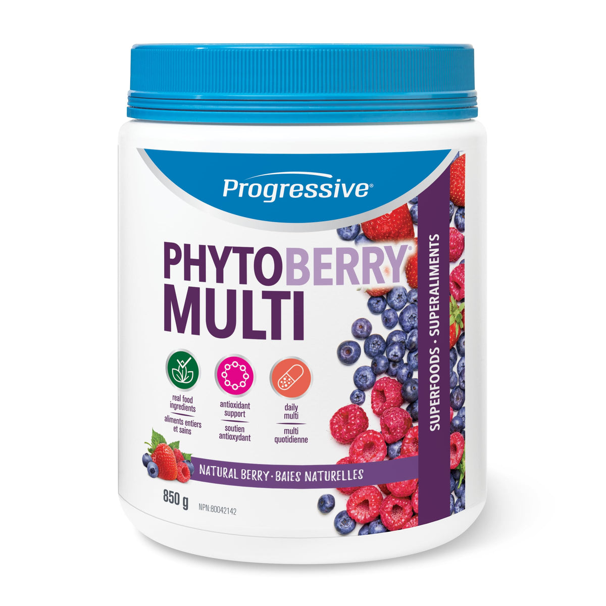 Progressive PhytoBerry Multivitamin Supplement Powder - 850 g | Antioxidant source, made with high ORAC berry and fruit concentrates, phytonutrients, antioxidants and plant oils