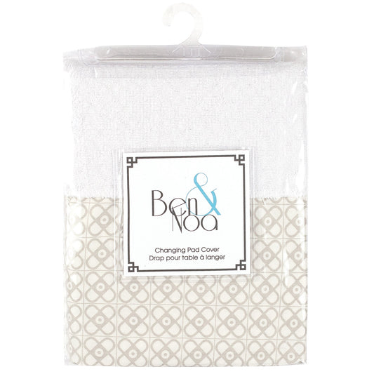 Ben & Noa Percale Change Pad with Terry Insert Sheet, Linen Mini Print
