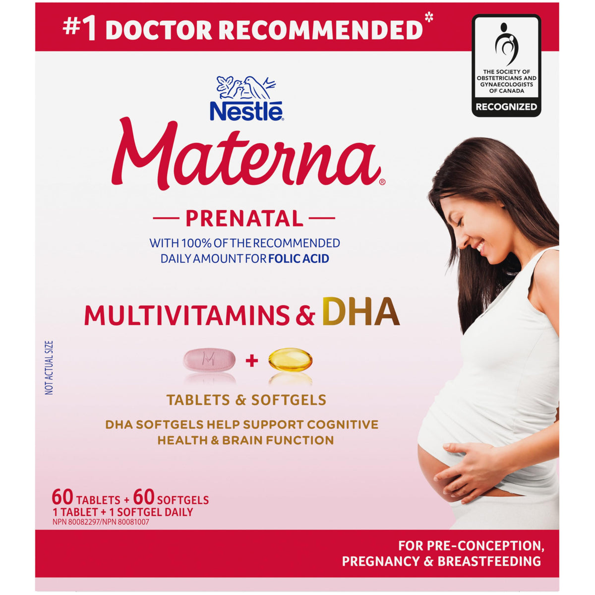 MATERNA Prenatal Multivitamin With DHA Combo Pack, Tablets And Softgels, 100% RDA Of Folic Acid, 127 g
