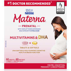 MATERNA Prenatal Multivitamin With DHA Combo Pack, Tablets And Softgels, 100% RDA Of Folic Acid, 127 g