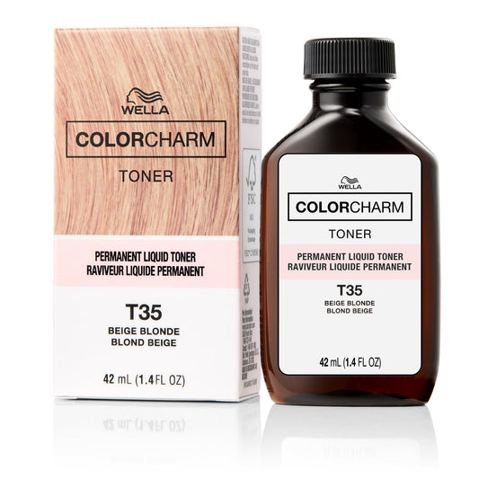 COLORCHARM Permanent Liquid Toners| Neutralize Brass| Free of Parabens| Vegan| T35 Beige Blonde| 1.4 Fl oz. | 42 ml | Packaging May Vary